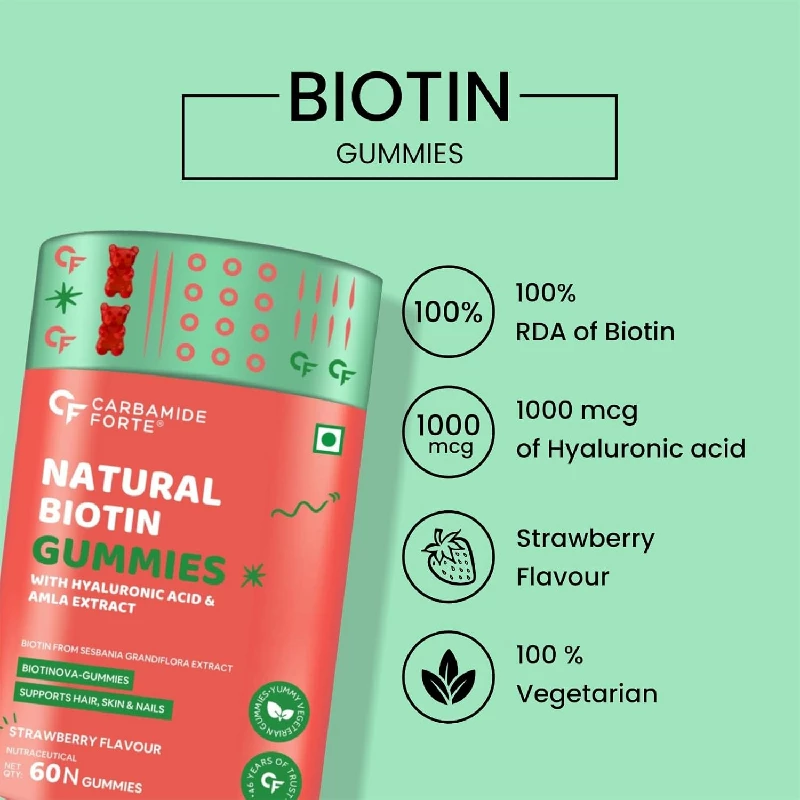 Carbamide Forte Biotin Gummies for Hair Growth, 240 g-3.webp